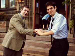 Hand shake between two businessmen.