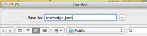 Saving a file with extension .json